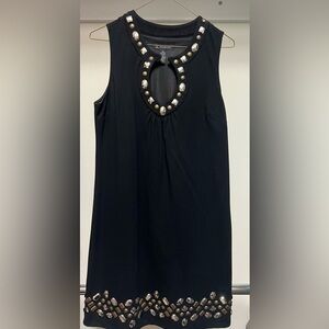 INC International Concepts Black Sleeveless Jewel-Embellished Keyhole Dress